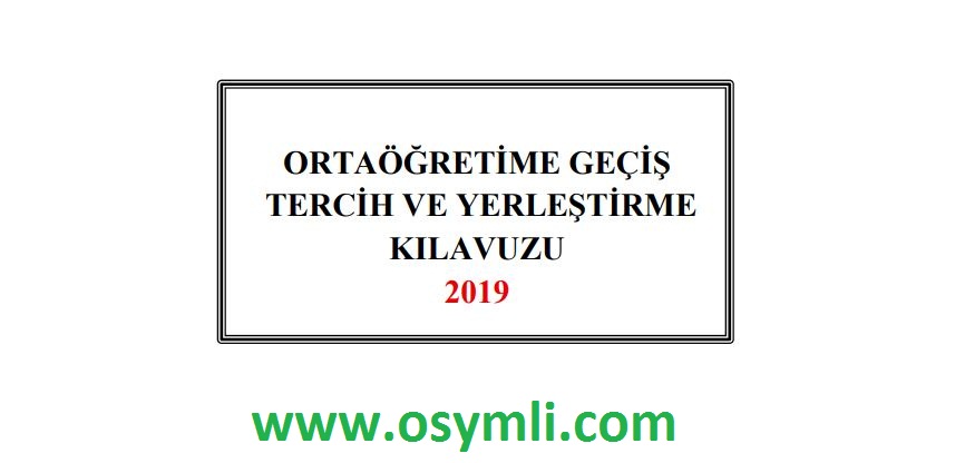 2019 LGS Tercih ve Yerleştirme Kılavuzu İndir MEB Osymli